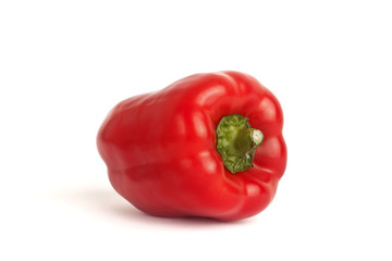 Red bell pepper isolated in white background
