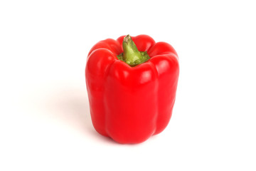 Red bell pepper isolated in white background