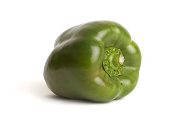 Green bell pepper isolated in white background