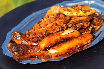 Grill im Garten,Platte