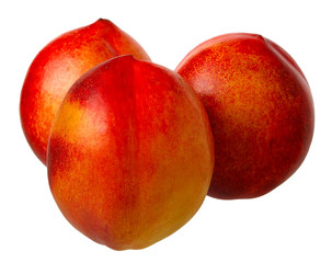 Fresh red peach isolated on a white background.