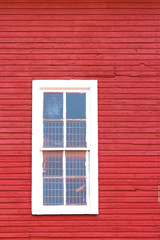 White Window on Red Siding