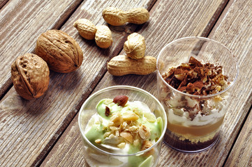 semicold dessert with nuts