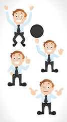 Cartoon Businessman Poses