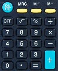 Calculator buttons closeup.