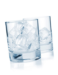 Glasses with ice cubes