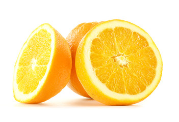 Fresh orange isolated on white