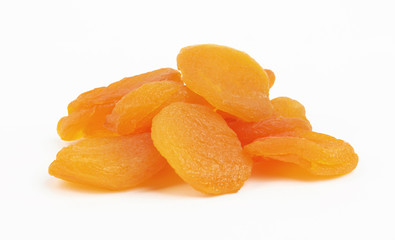 dried apricots on white