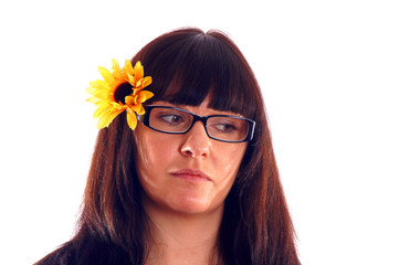 Portrait of a young brunette woman
