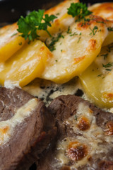 Roast potatoes with meat