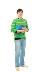 Fototapeta premium A full-length portrait of a young college guy