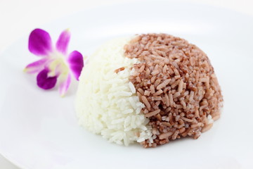 White rice and black