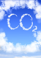 Naklejka premium Symbol CO2 from clouds