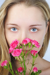 beautiful girl with flower