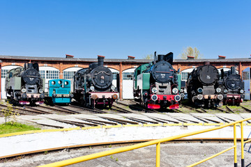 steam locomotives in railway museum, Jaworzyna Slaska, Silesia,