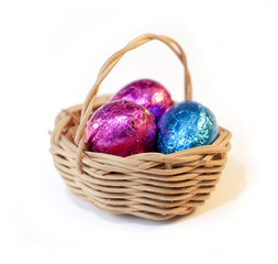 panier d'oeufs de pâques