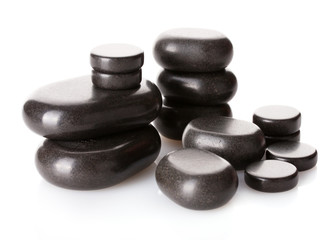 Spa stones isolated on white