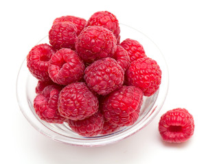 raspberries in a bowl