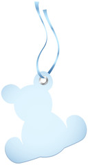 Hangtags Beige Blue Teddy Blue Bow
