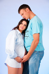 Fototapeta premium We are waiting for completion of the family. Husband and pregnan