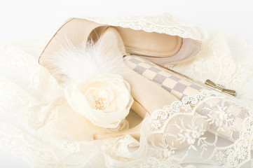 The beautiful bridal accessories and shoes