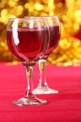 Two glasses with  red wine
