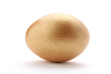 A golden egg isolated on white background