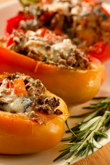 Baked stuffed red bell pepper