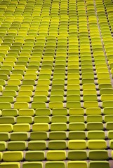 A pattern of seats in a sport stadium
