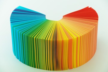 Kolorowe kartki -tęcza - obrazy, fototapety, plakaty