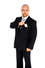 young businessman on white background