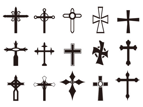religious cross symbol set