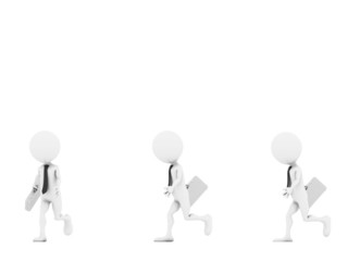 3d people - human character, person with briefcase. Businessman.