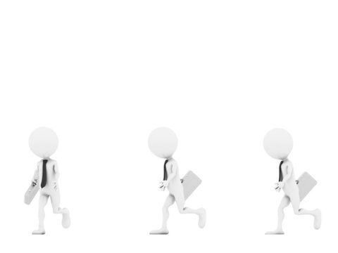 3d people - human character, person with briefcase. Businessman.