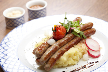 sausages and potatoes