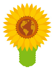 Ecology bulb light solar energy bulb vector background