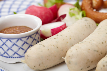 sausages with pretzel