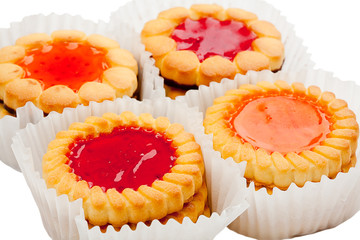 Cookies round on white