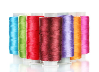 bright bobbin thread isolated on white.