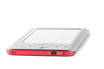 E-book on a white background, side view