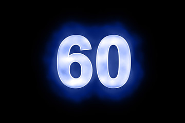 Number 60 with blue contour