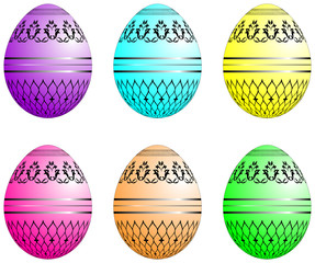 Set of russian eggs vector illustration