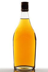 Brandy bottle on a white background.