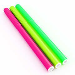 Bright markers on white