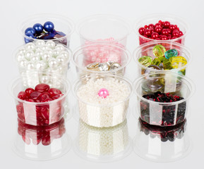Beautiful bright colorful beads and pearls
