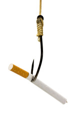 cigarette in fishhook concept