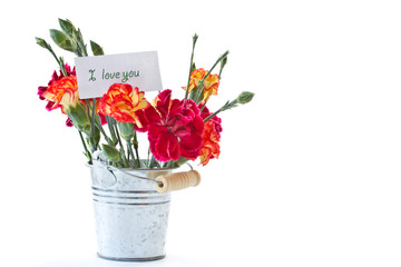 bouquet of red carnations