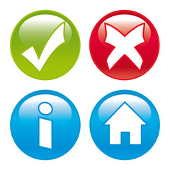 Yes, No, Home, Info Buttons