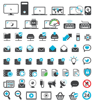 Universal computer icons, set