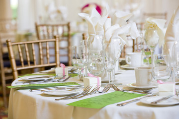 wedding table set for fine dining